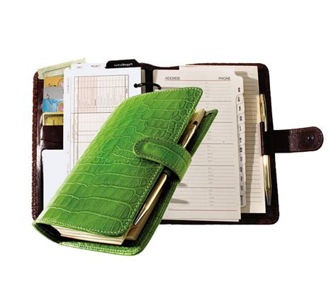 Vintage Burberry Leather Agenda Planner Organizer Green